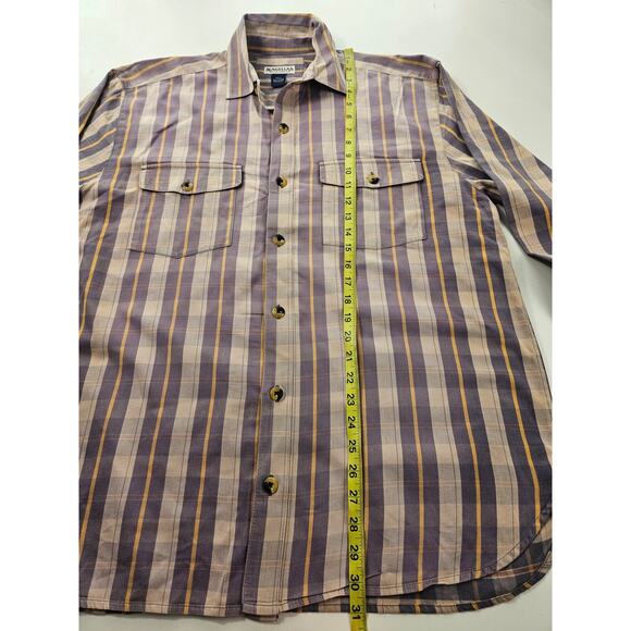 Vintage rubber button Magellan purple long sleeve thick cotton button up Large * - Picture 6 of 6